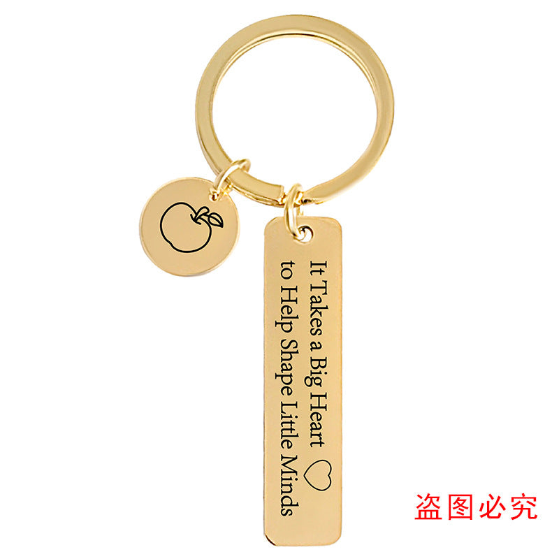Wholesale Teacher's Day Graduation Season Gift Lettering Metal Keychain