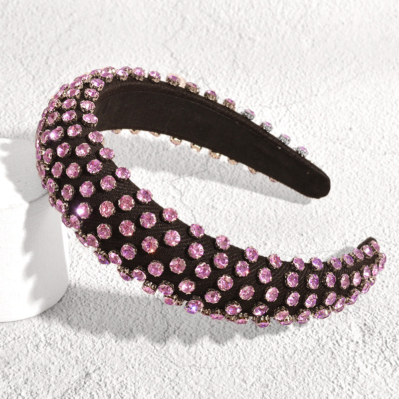 Diadema de esponja de diamante completo de diamantes de imitación barrocos al por mayor