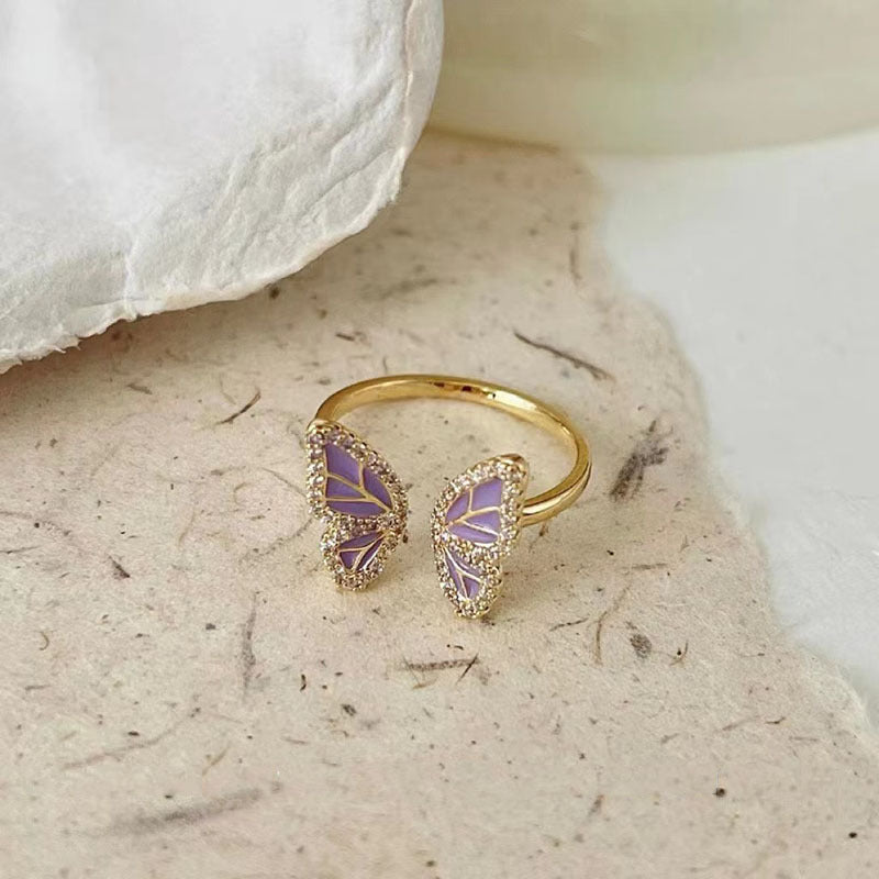 Wholesale Butterfly Pearl Vintage Alloy Rings