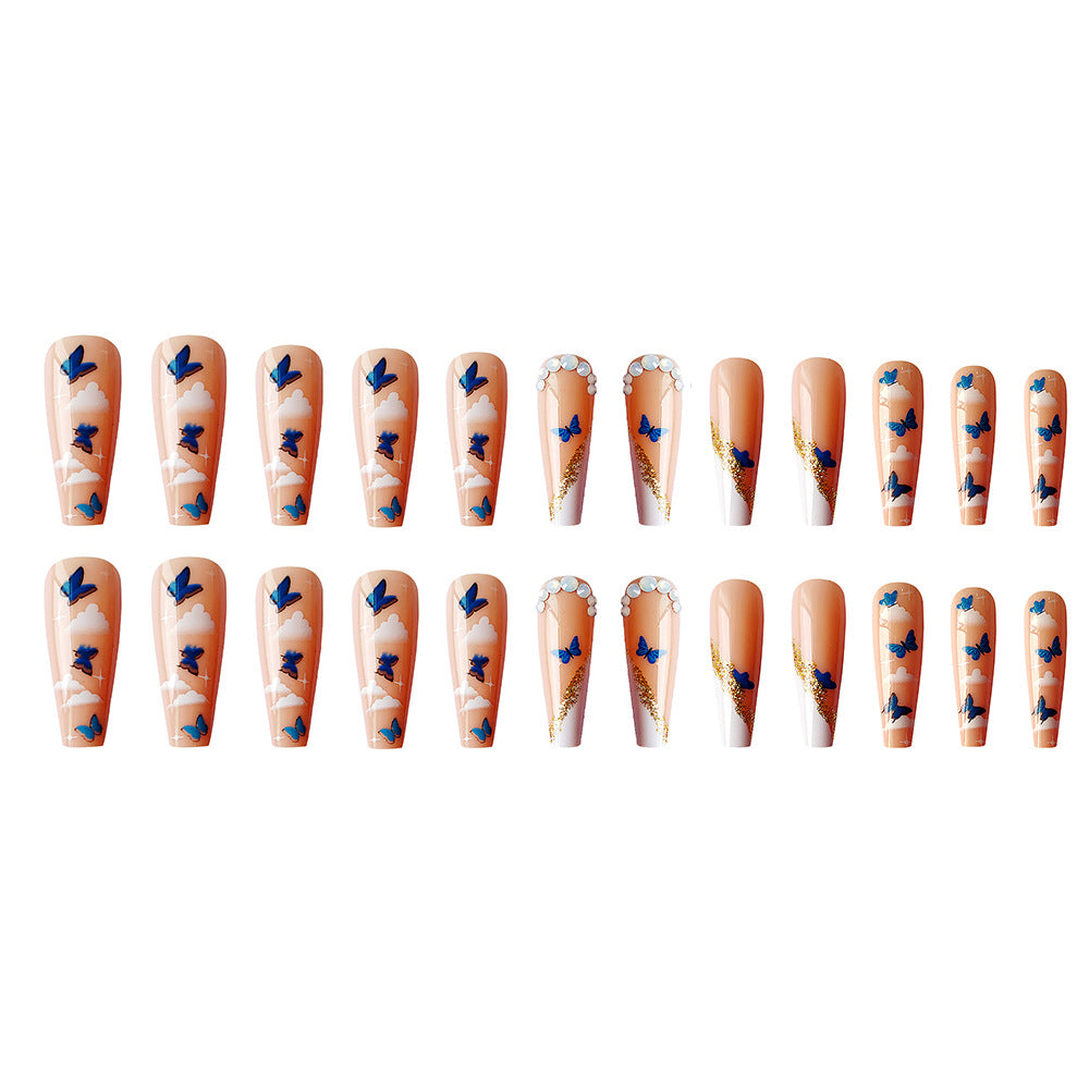 Venta al por mayor Fantasy Dream Butterfly Print Diamond Nail Stickers