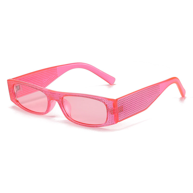 Wholesale PC Small Frame Electroplating Point Drill Sunglasses