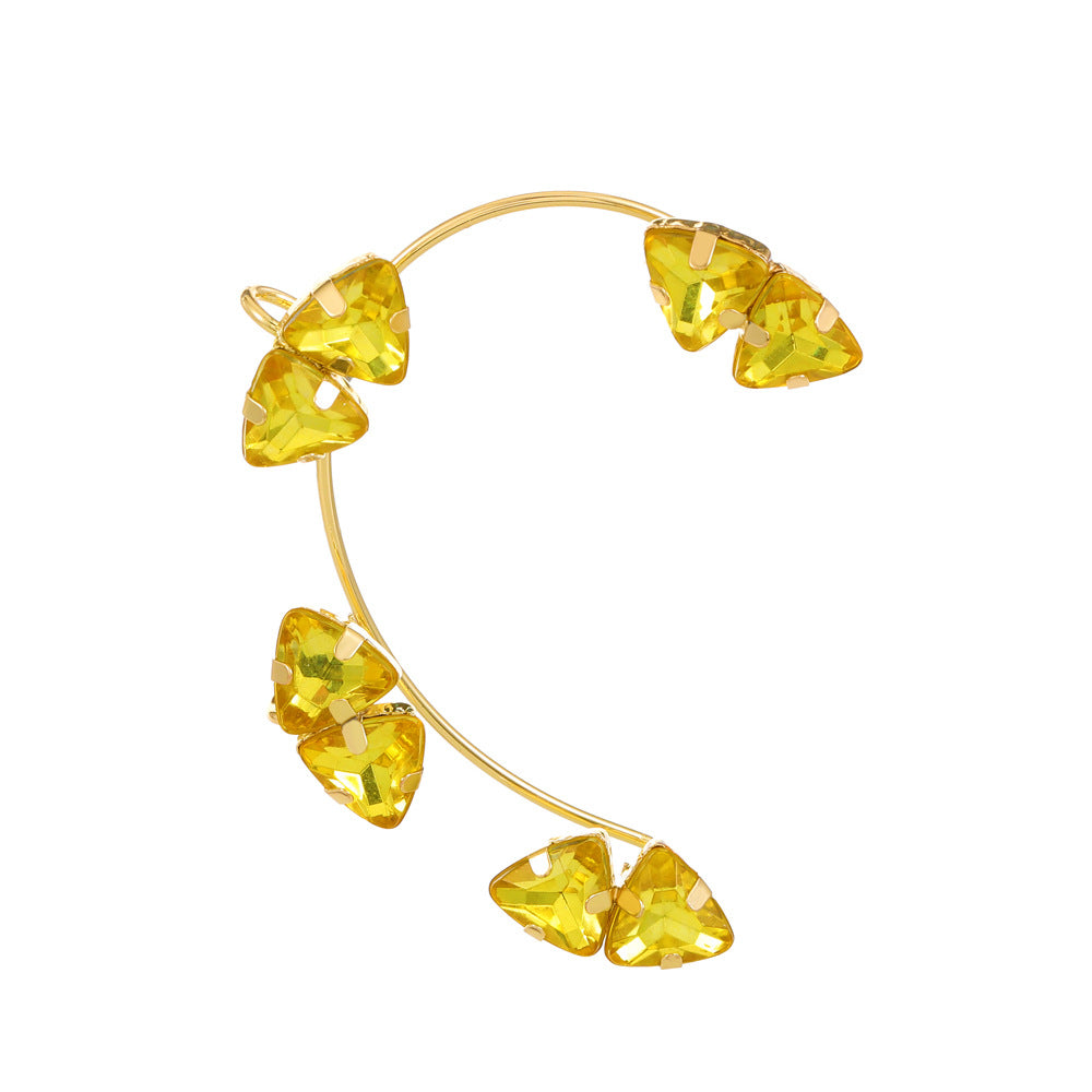 Venta al por mayor Pendientes de aleación de manguito de oreja de mariposa de diamante