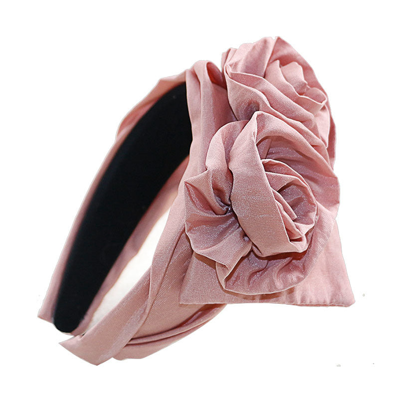 Wholesale Rose Double Flower Stereo Cloth Headband