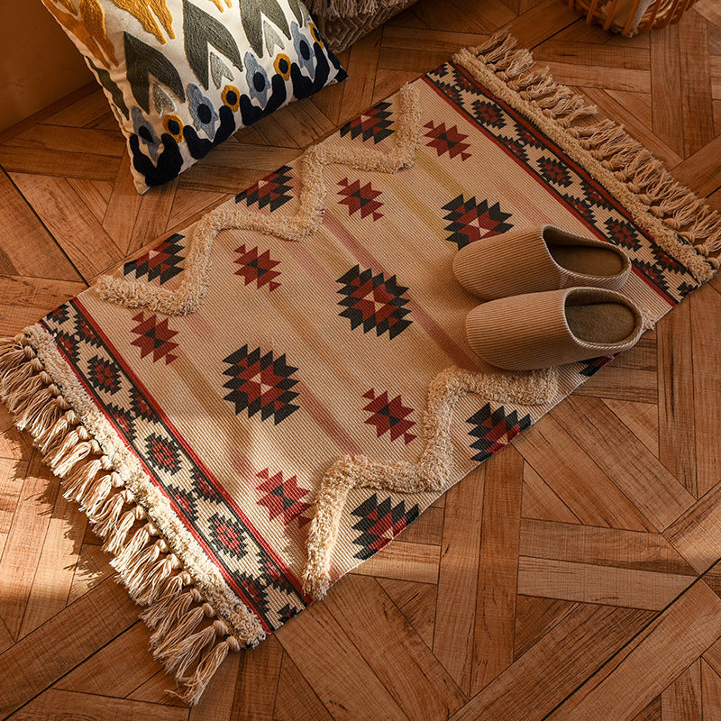 Wholesale Cotton and Linen Tassel Woven Floor Mats