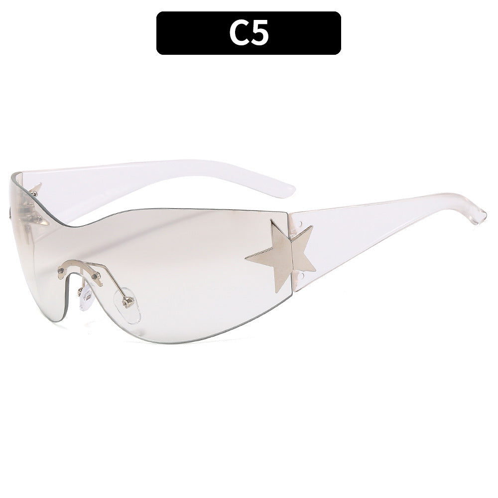 Wholesale PC Y2K Pentagram One-piece Sunglasses