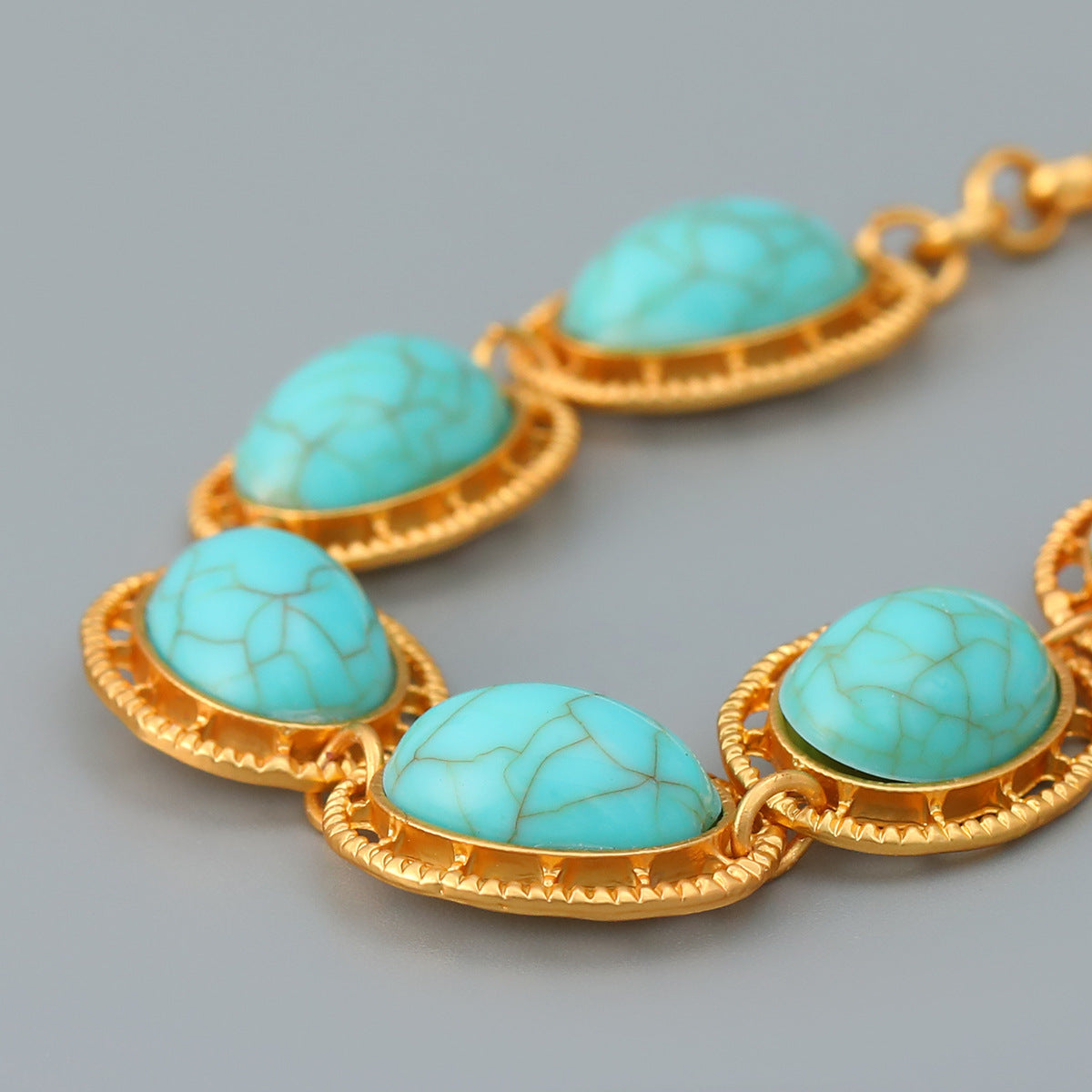 Wholesale Turquoise Oval Resin Pin Bracelet