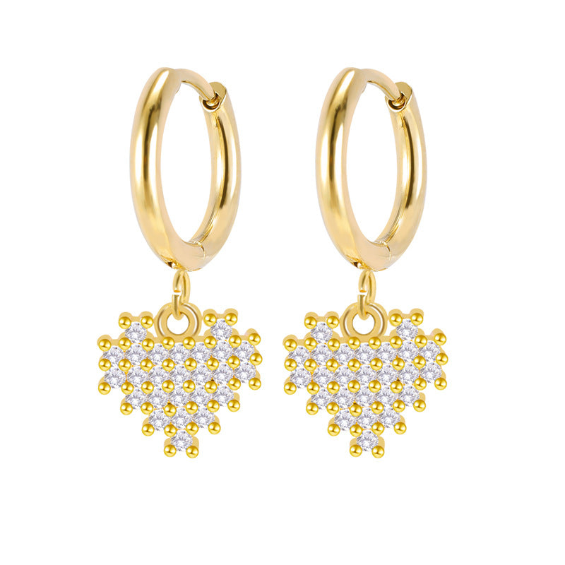 Wholesale Hollow Heart Earrings Copper