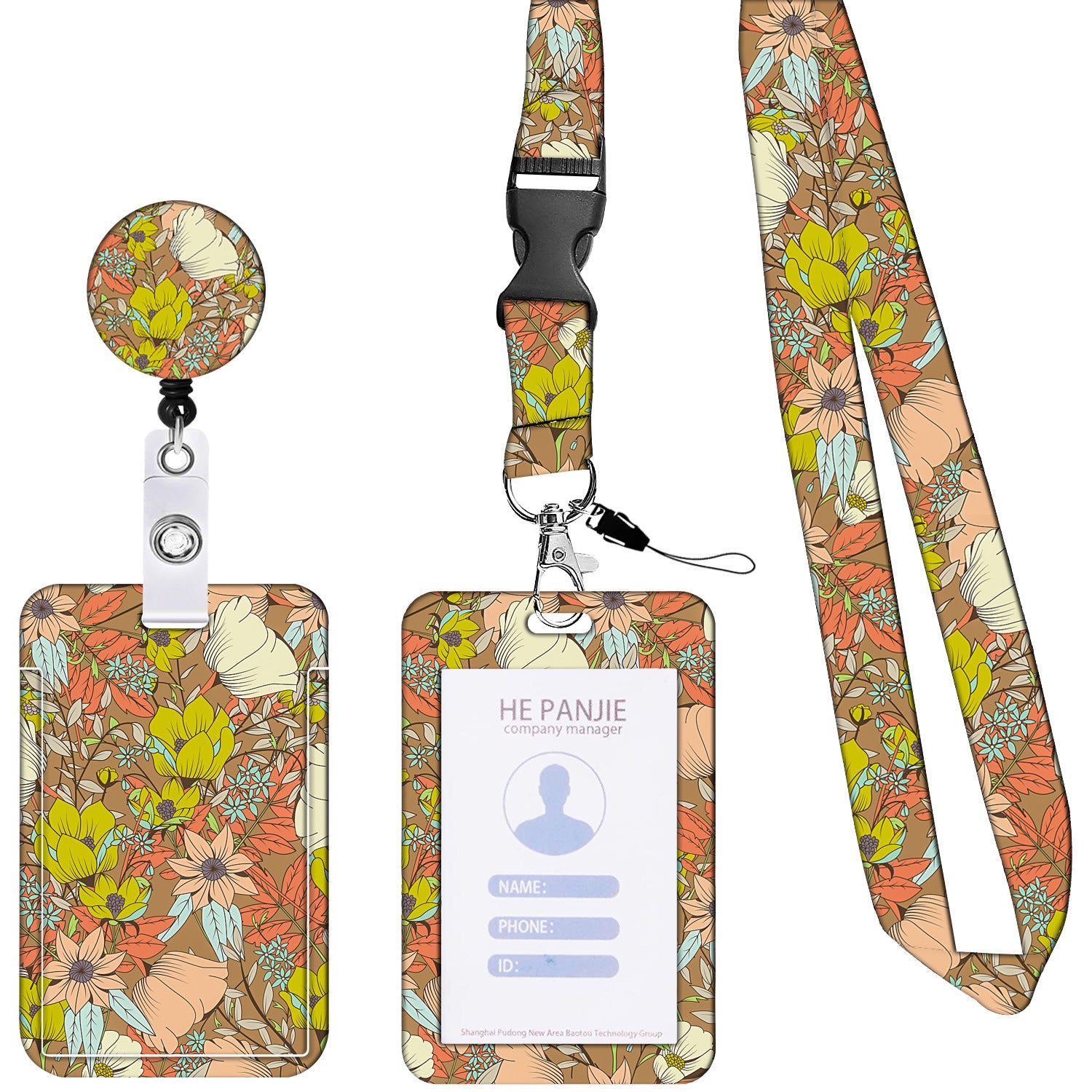 Wholesale Badge Reels ABS Rainbow Flower Butterfly Card Holder Retractable Keychain