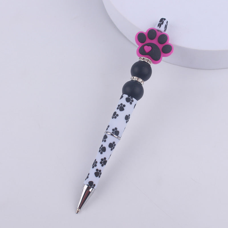 Wholesale Handmade Bead Pen Cartoon Dog Paw Silicone Ballpoint Pen