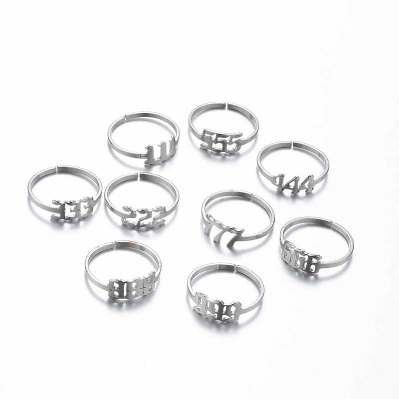 Wholesale Digital Stainless Steel Adjustable Rings
