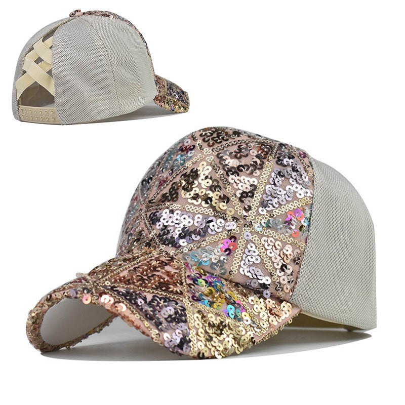 Sombrero de béisbol de protección de lentejuelas de algodón de algodón al por mayor