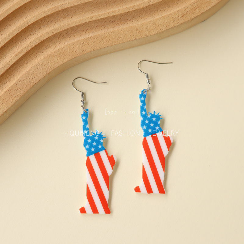 Wholesale USA Independence Day Acrylic Earrings