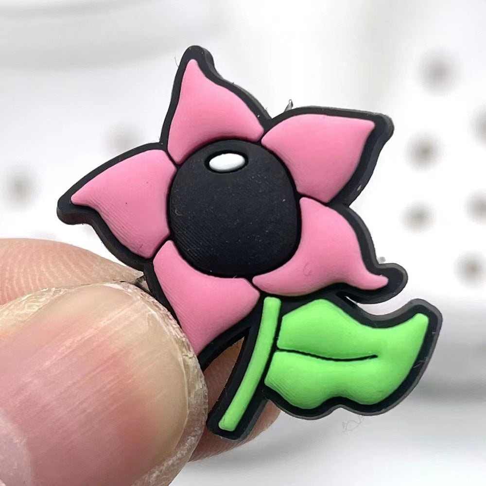 Wholesale 100PCS Cartoon Pink DIY Silicone Shoe Buckle
