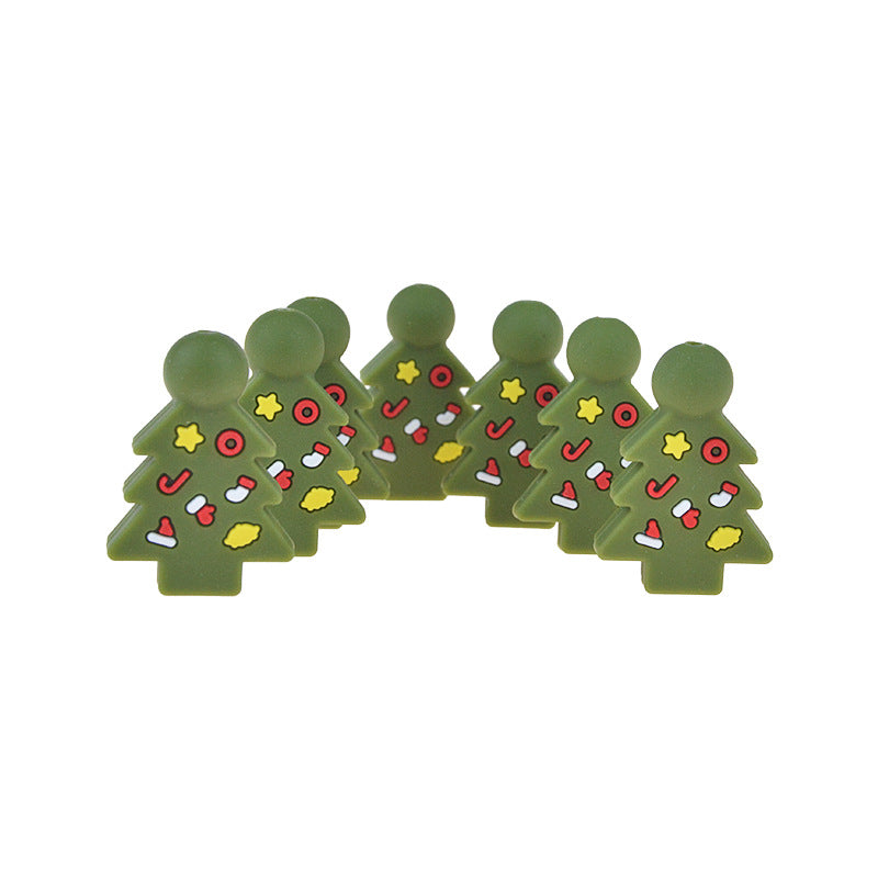 Cuentas de silicona de Navidad al por mayor 10pcs