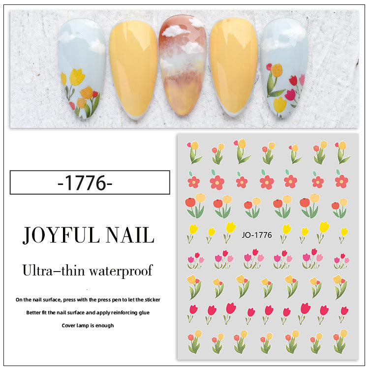 Wholesale Paper Small Flowers Petals Leaves Nail Art Stickers