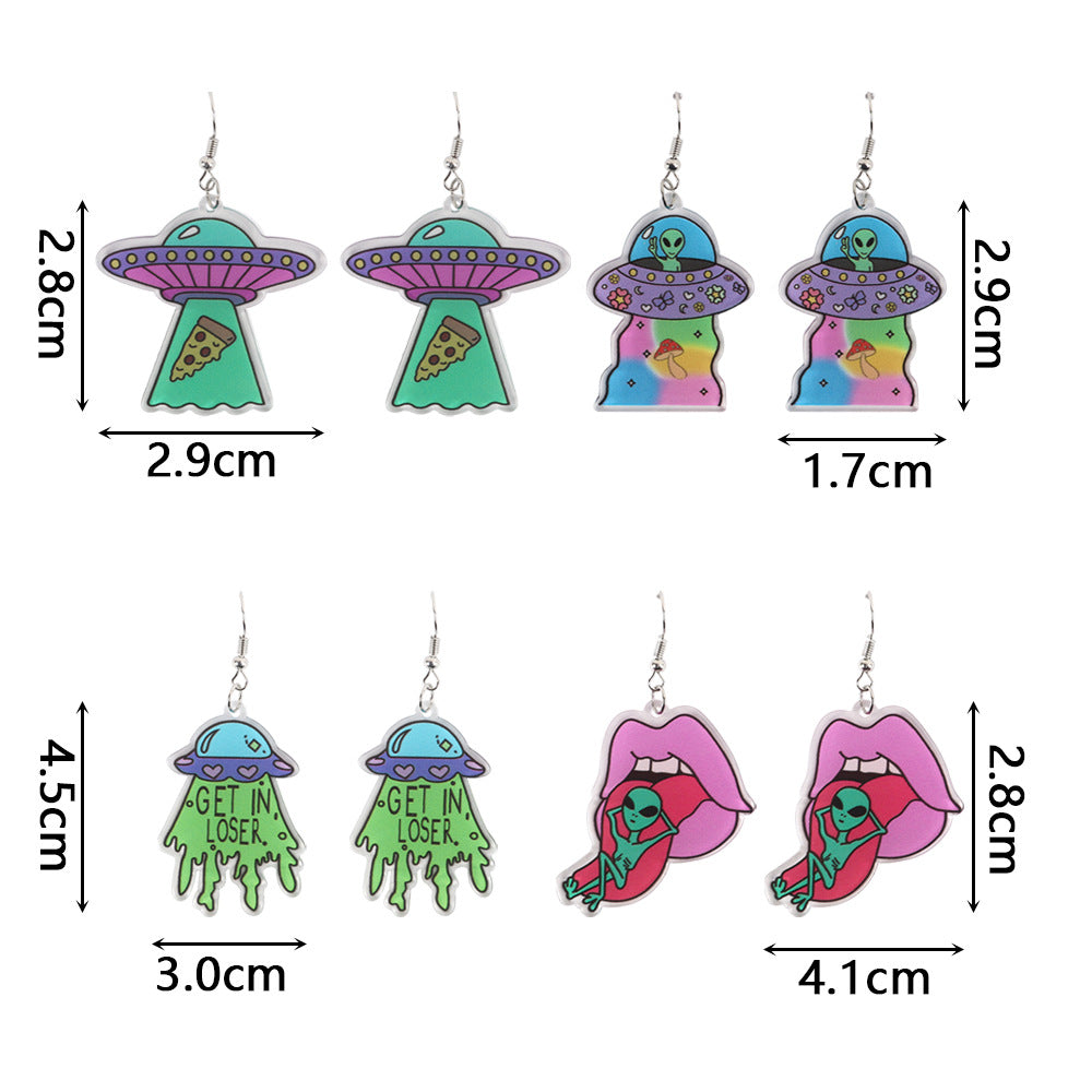 Wholesale Punk Alien Acrylic Earrings