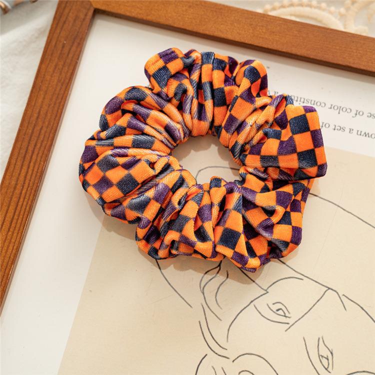 Wholesale of Autumn and Winter New Halloween Women's Flannel Hair Scrunchies