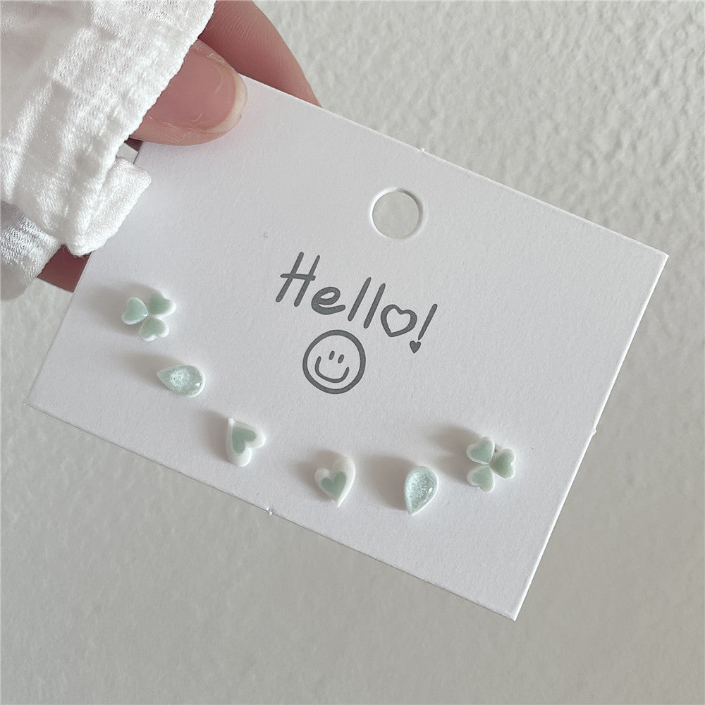 Juego De Pendientes De Aleación De Corazón De Pata al por mayor