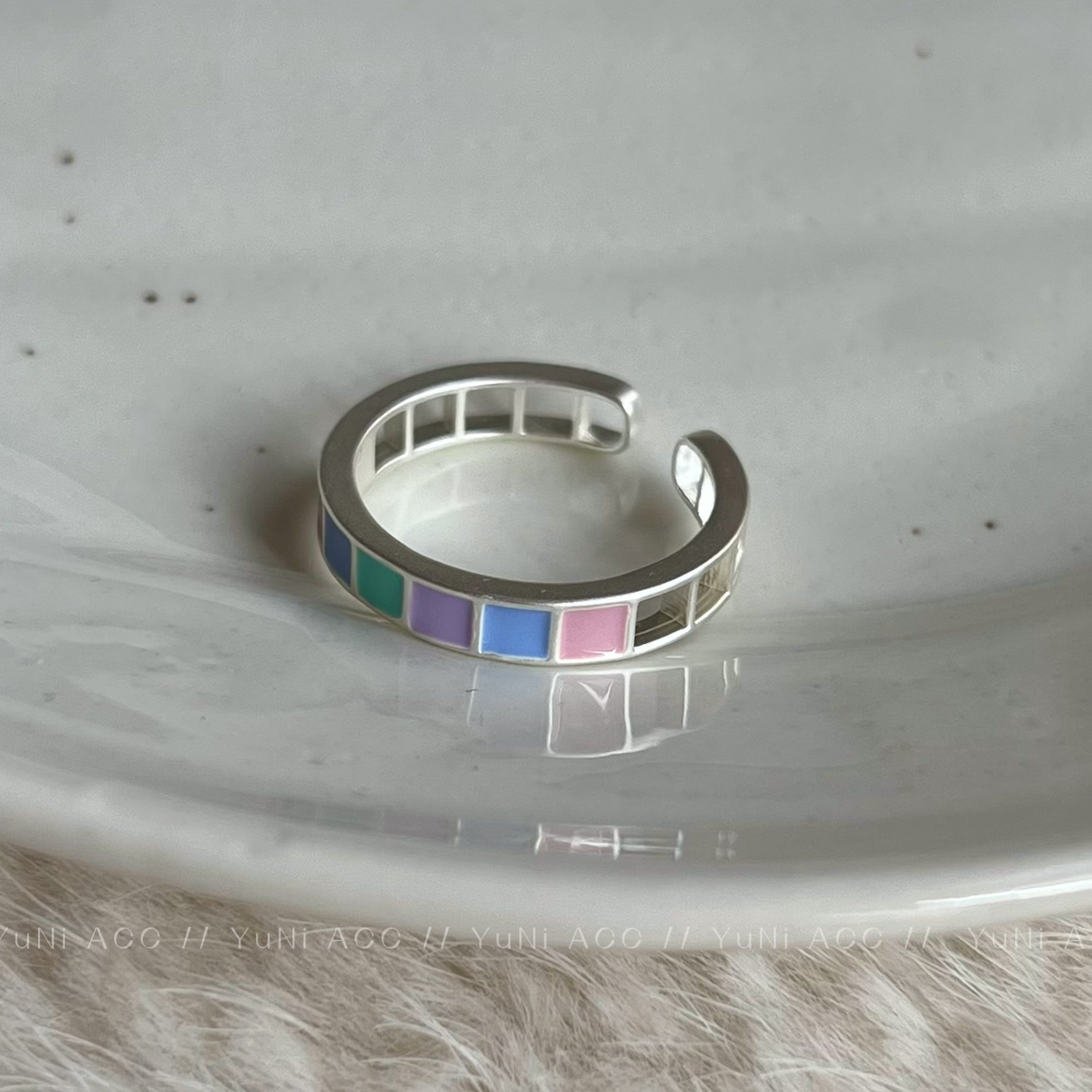 Wholesale Copper Macaron Heart Open Ring