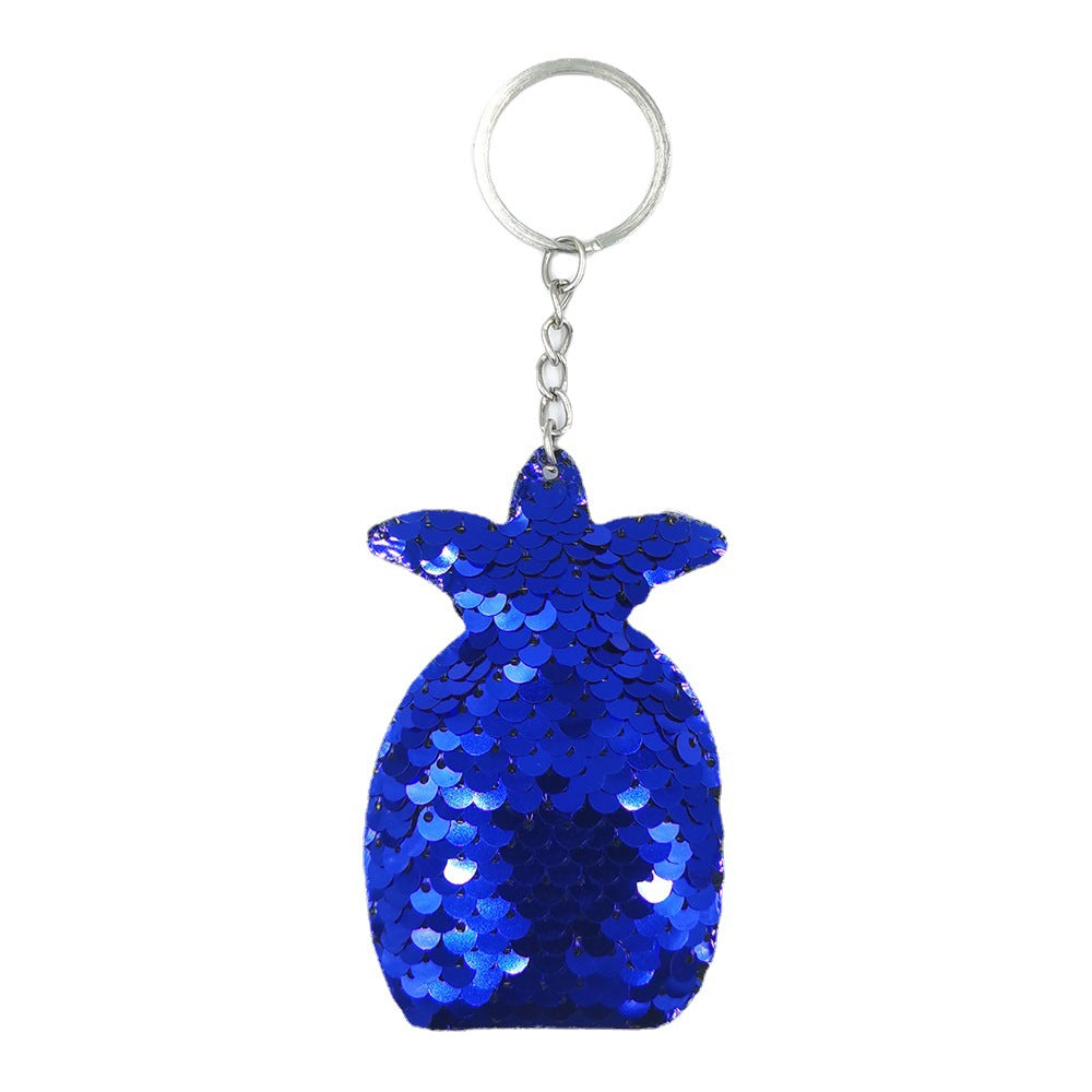 Wholesale Sequined Pineapple Metal Keychains
