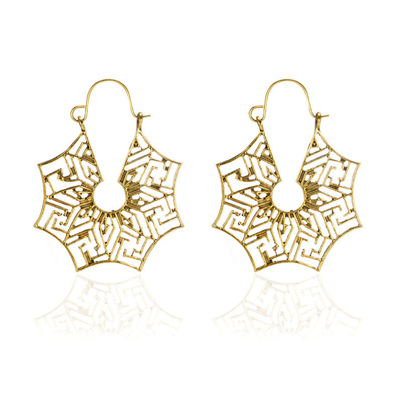 Wholesale Vintage Statemente Flower Heart Alloy Earrings