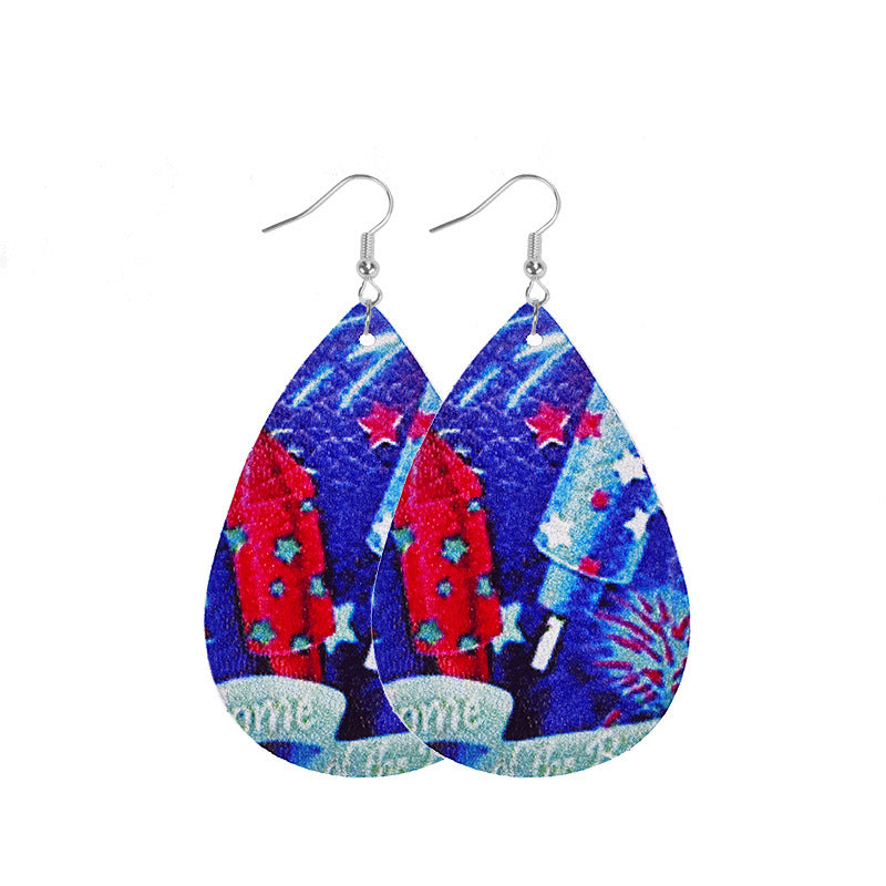 Pendientes De Cuero De La Bandera Del Día De La Independencia al por mayor