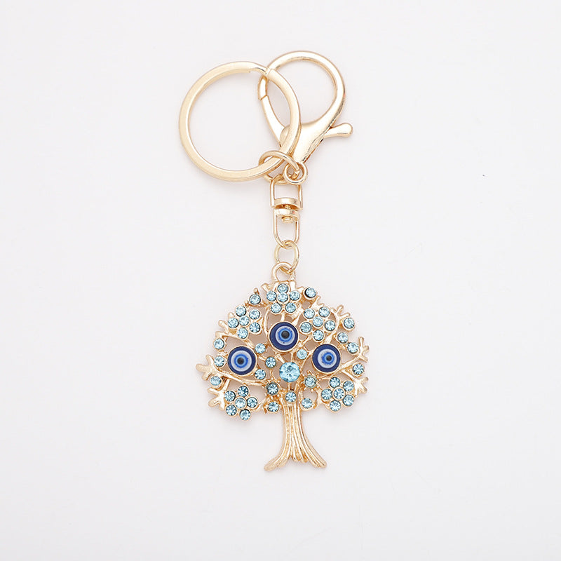 Wholesale Zinc Alloy Full Diamond Tree of Life Keychain
