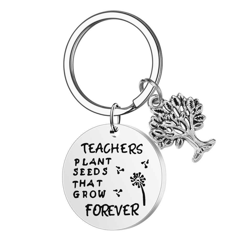 Wholesale Teacher's Day Stainless Steel Keychain Thanksgiving