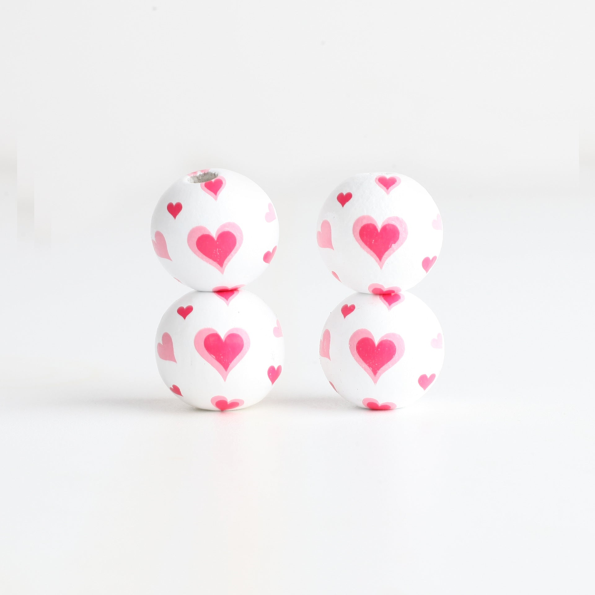 Venta al por mayor Día de San Valentín 16MM Cuentas de madera coloridas 10pcs