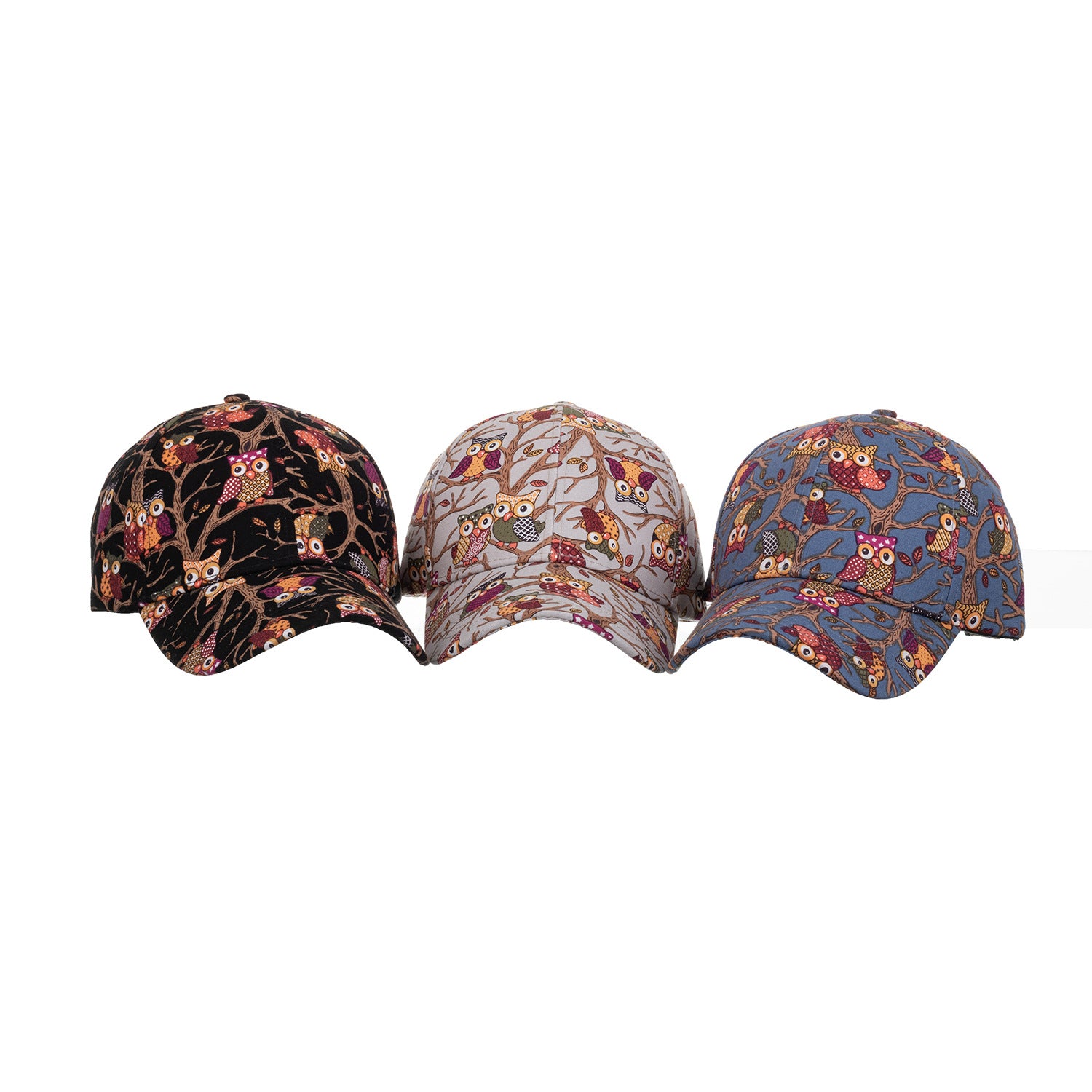 Wholesale Cotton Printed Owl Caps
