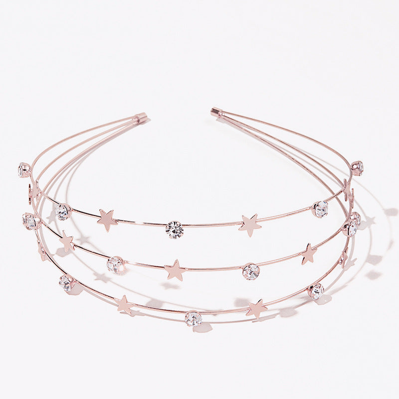 Wholesale Five-point Star Double-layer Metal Hair Bandc