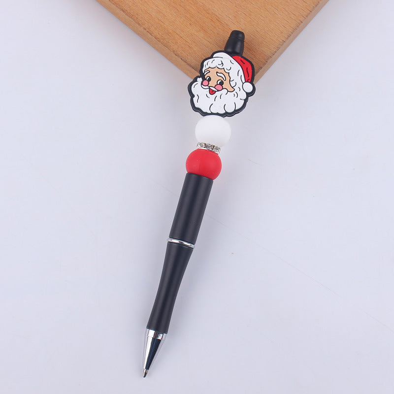 Wholesale Cartoon Christmas Silicone Handmade Plastic Beaded Pen
