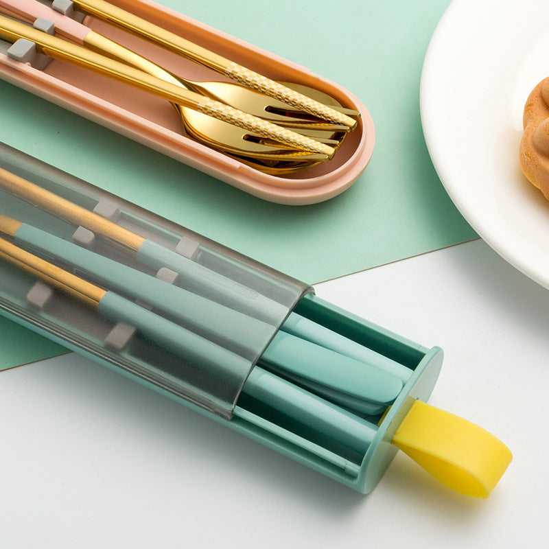 Wholesale Stainless Steel Spoon Fork Chopsticks Three Piece Set