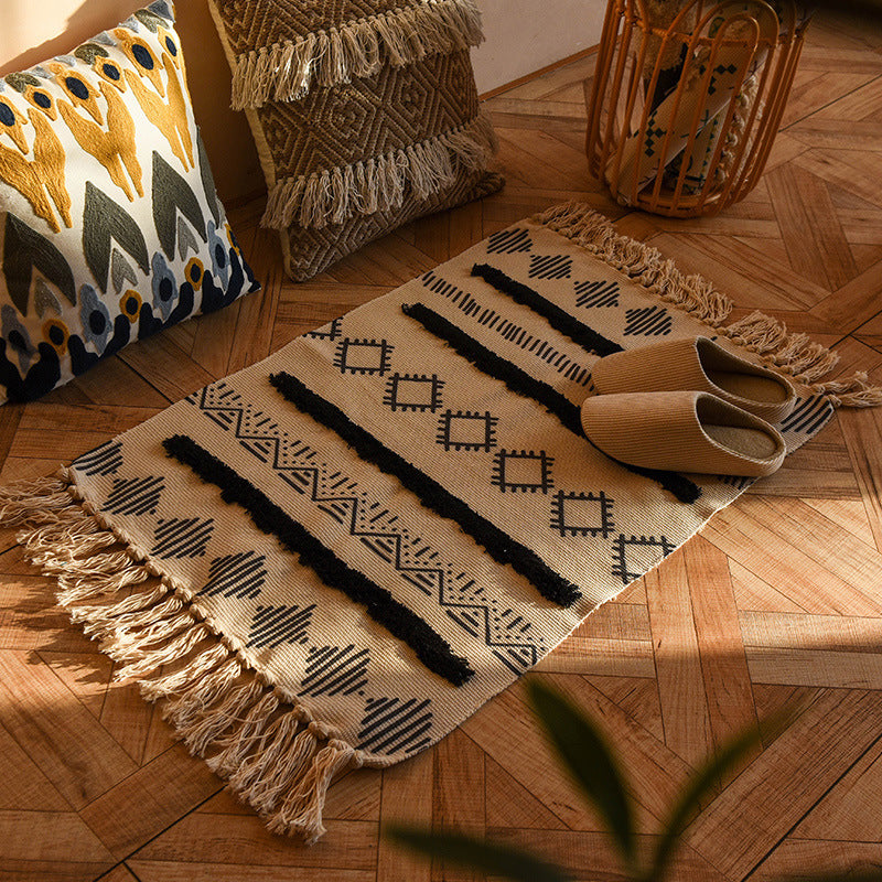 Wholesale Cotton and Linen Tassel Woven Floor Mats