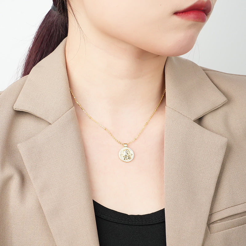 Collar De Moneda De Cupido De Ángel De Cobre al por mayor