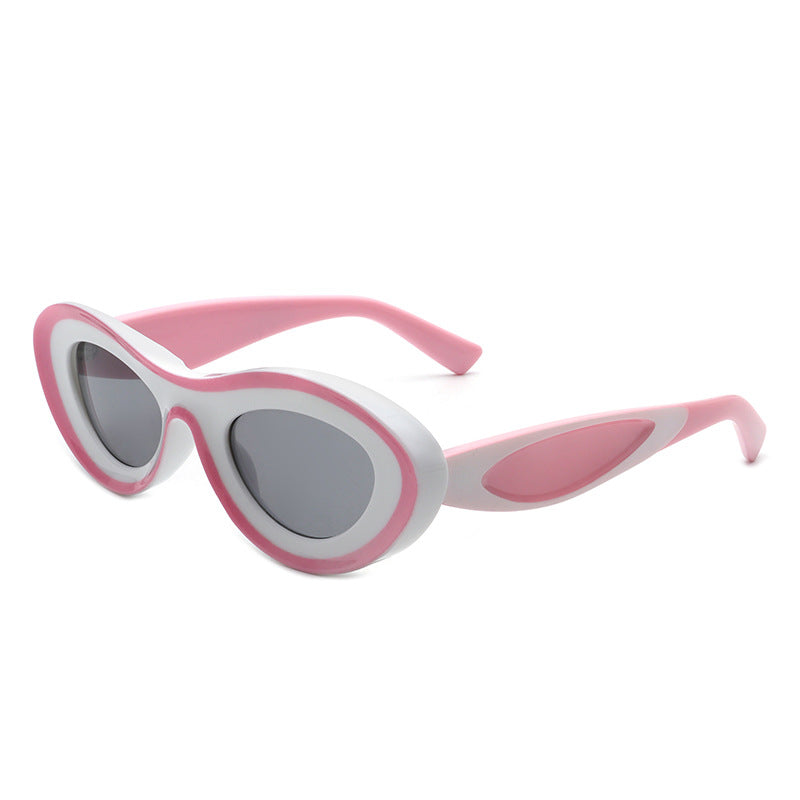 Wholesale PC Cat Eye Small Frame Color Contrast Colorful Sunglasses