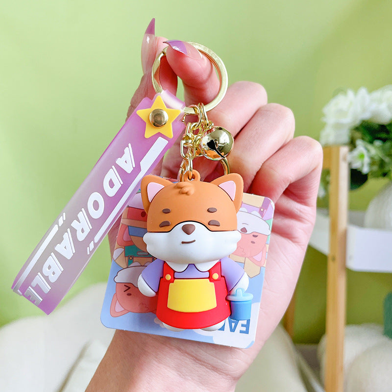 Llavero lindo del zorro de la granja del PVC al por mayor