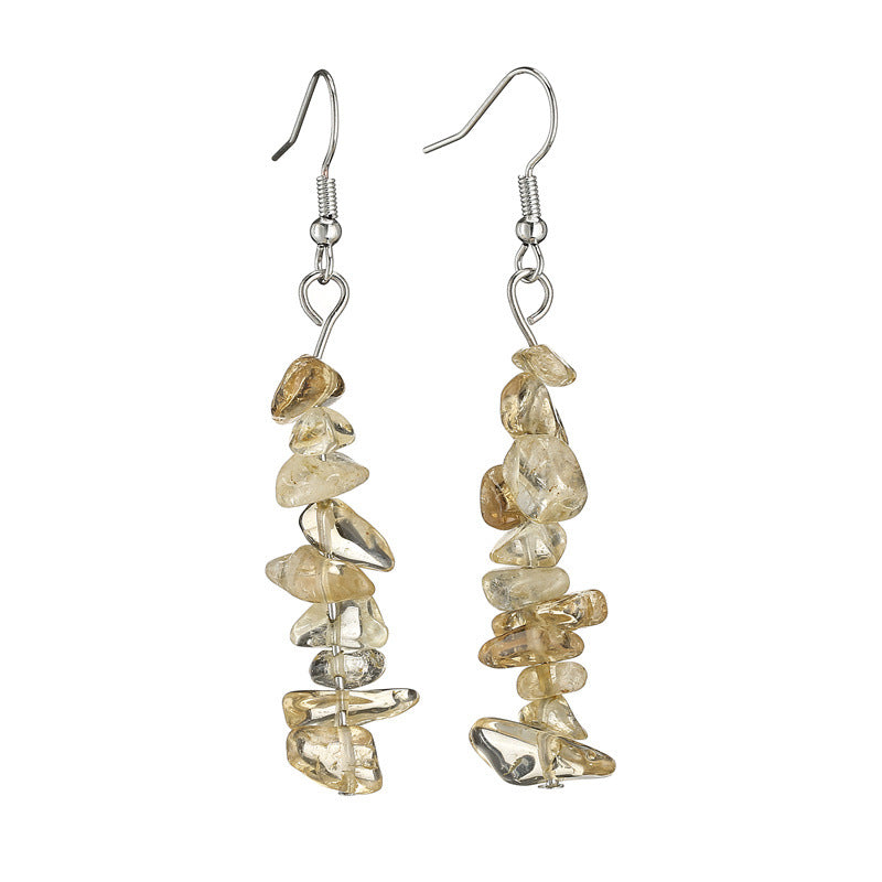 Wholesale Natural Agate Crushed Stone Earrings