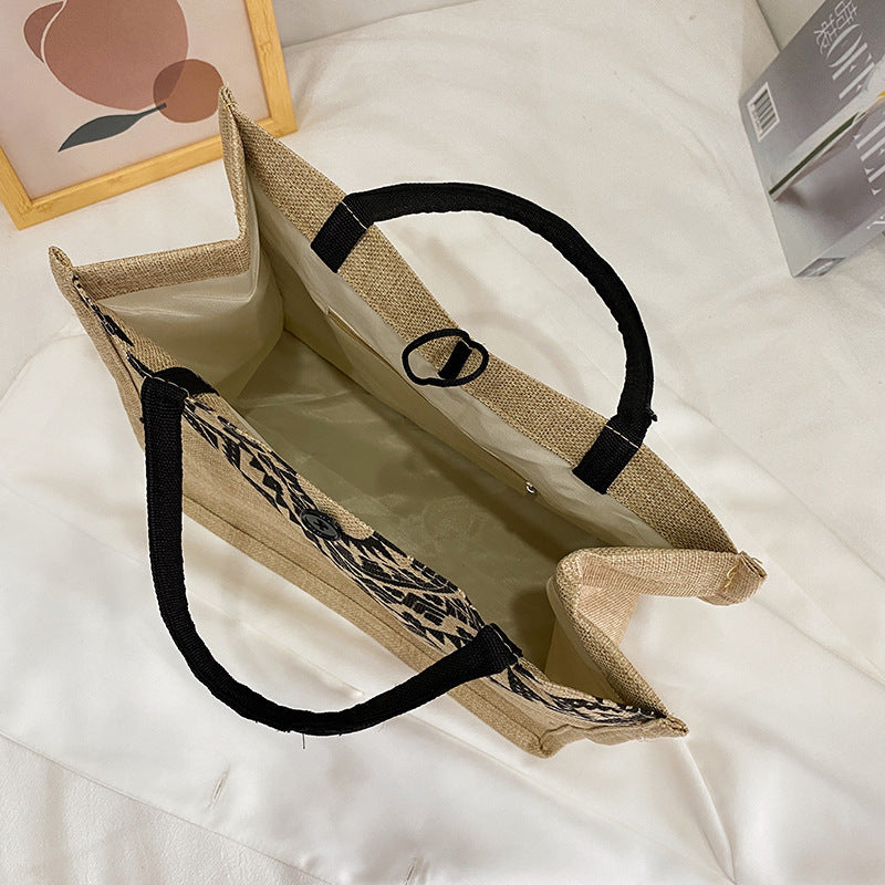 Bolsos de textura de lino de lienzo al por mayor