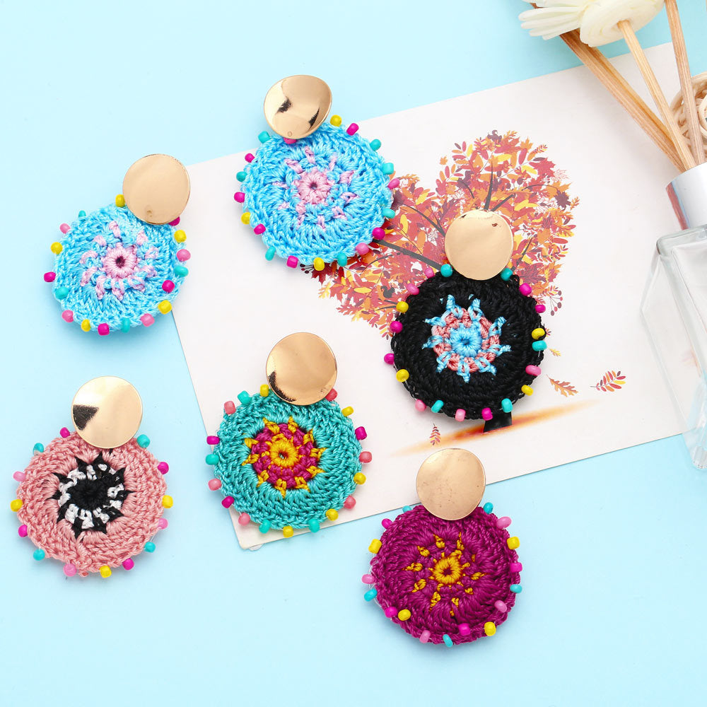 Wholesale Bohemian Hand Made Cotton Rope Earrings