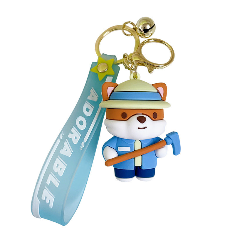 Llavero lindo del zorro de la granja del PVC al por mayor