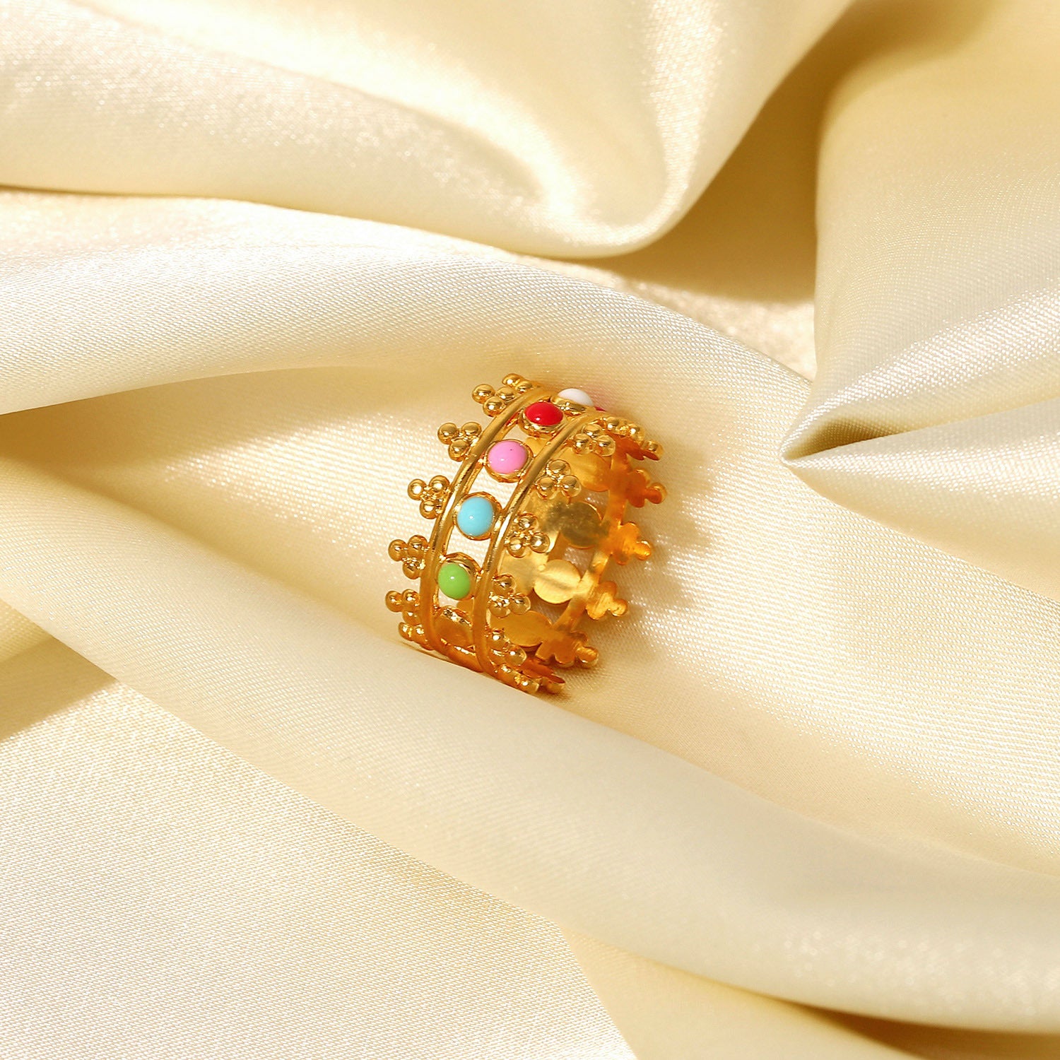 Anillos De Acero Inoxidable Con Corona Chapada En Oro al por mayor