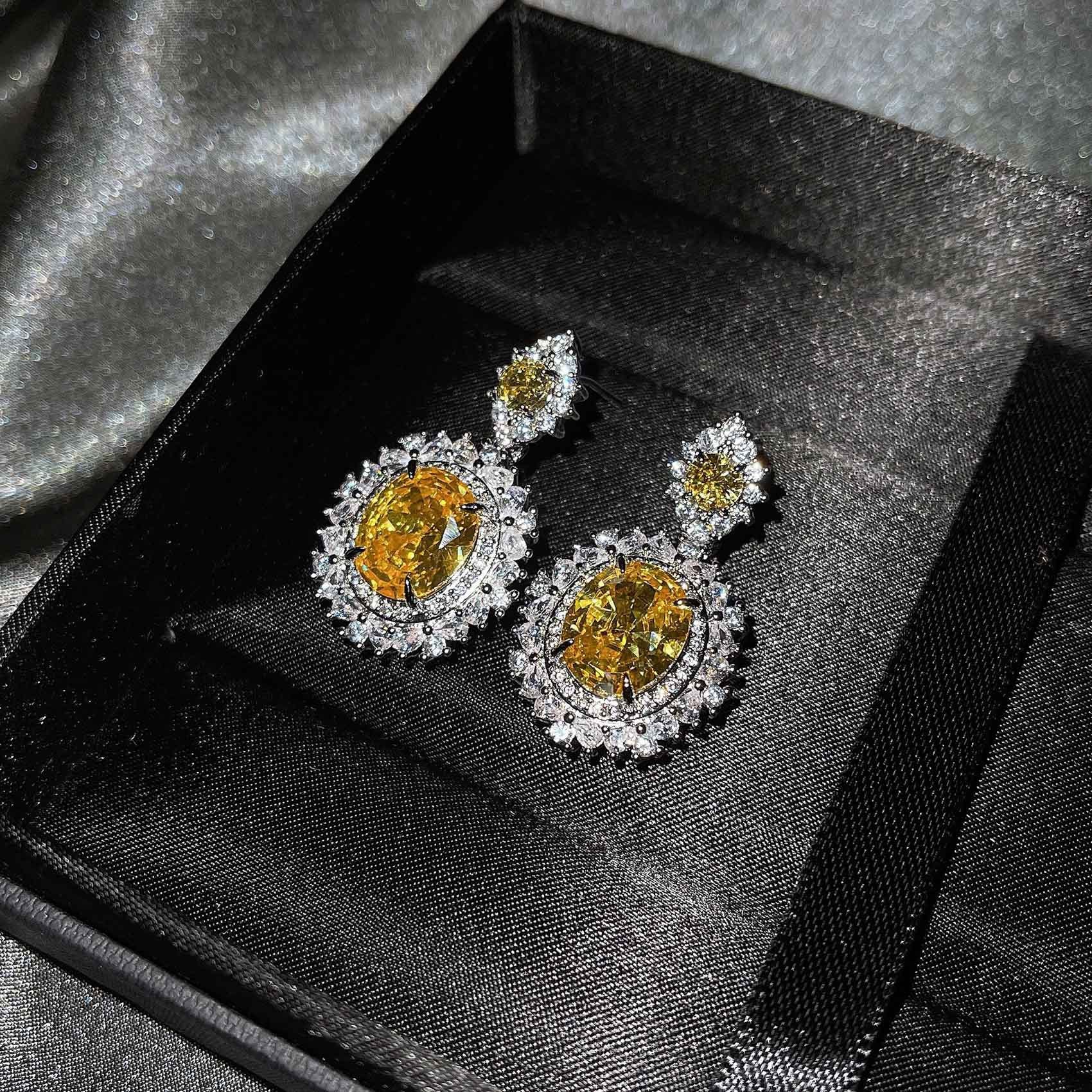 Joyas al por mayor Pendientes de cobre Conjunto de gemas de color