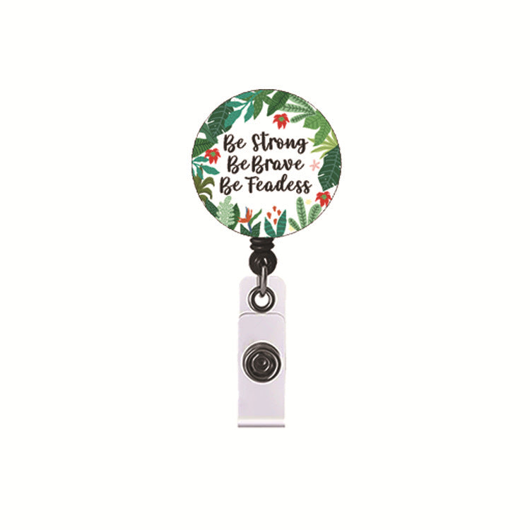 Wholesale Badge Reels Healthcare Flowers Acrylic Retractable Keychains