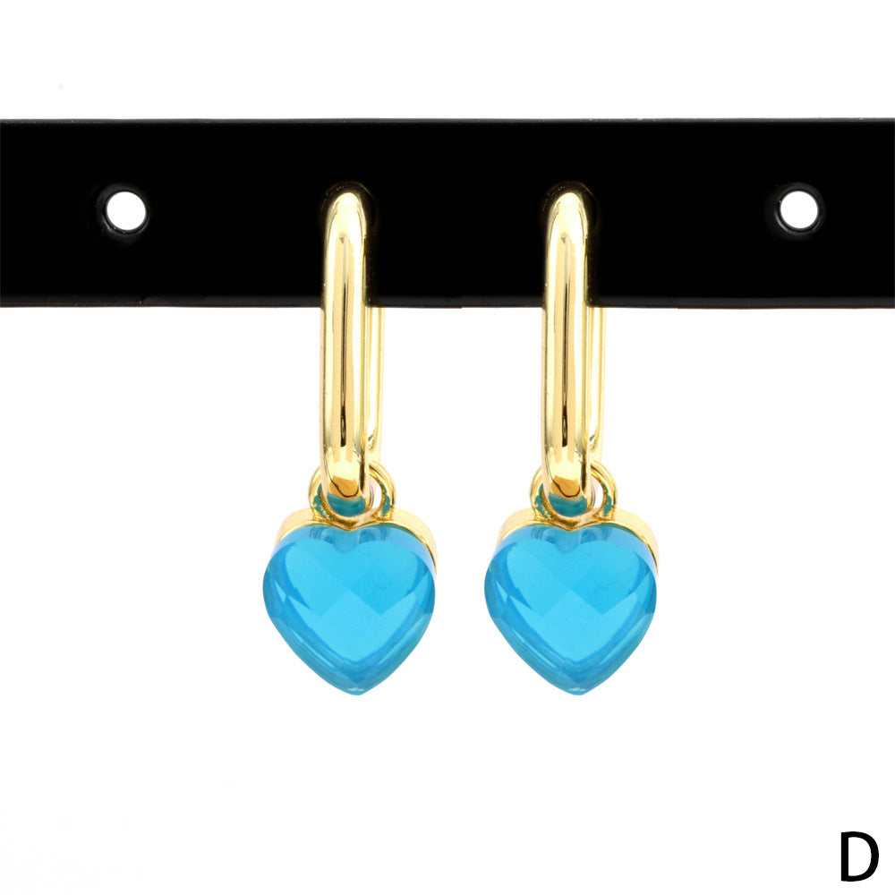 Wholesale Love Heart Pendant Copper Earrings