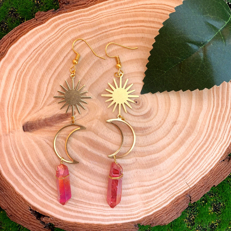 Pendientes de aleación de cristal de la luna al por mayor luna