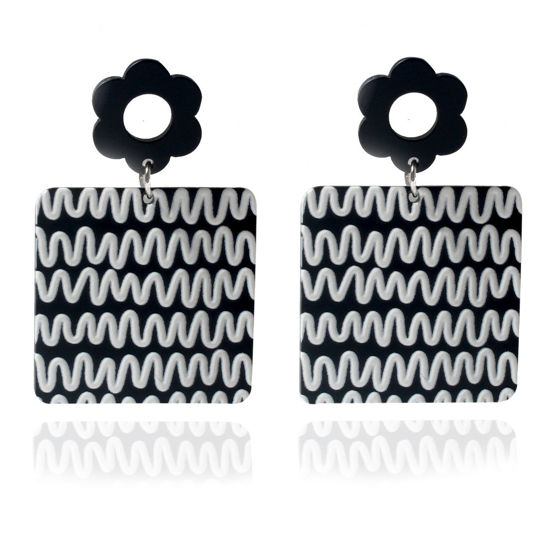 Wholesale Vintage Square Rose Alloy Earrings