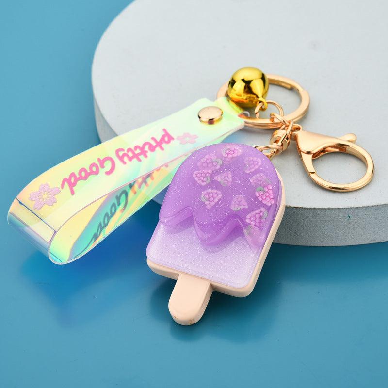 Wholesale Lighted Fruit Ice Cream Resin Keychains