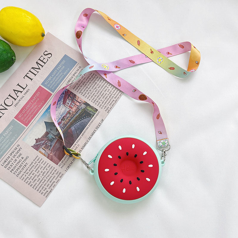 Wholesale Silicone Cute Watermelon Kids Shoulder Bag