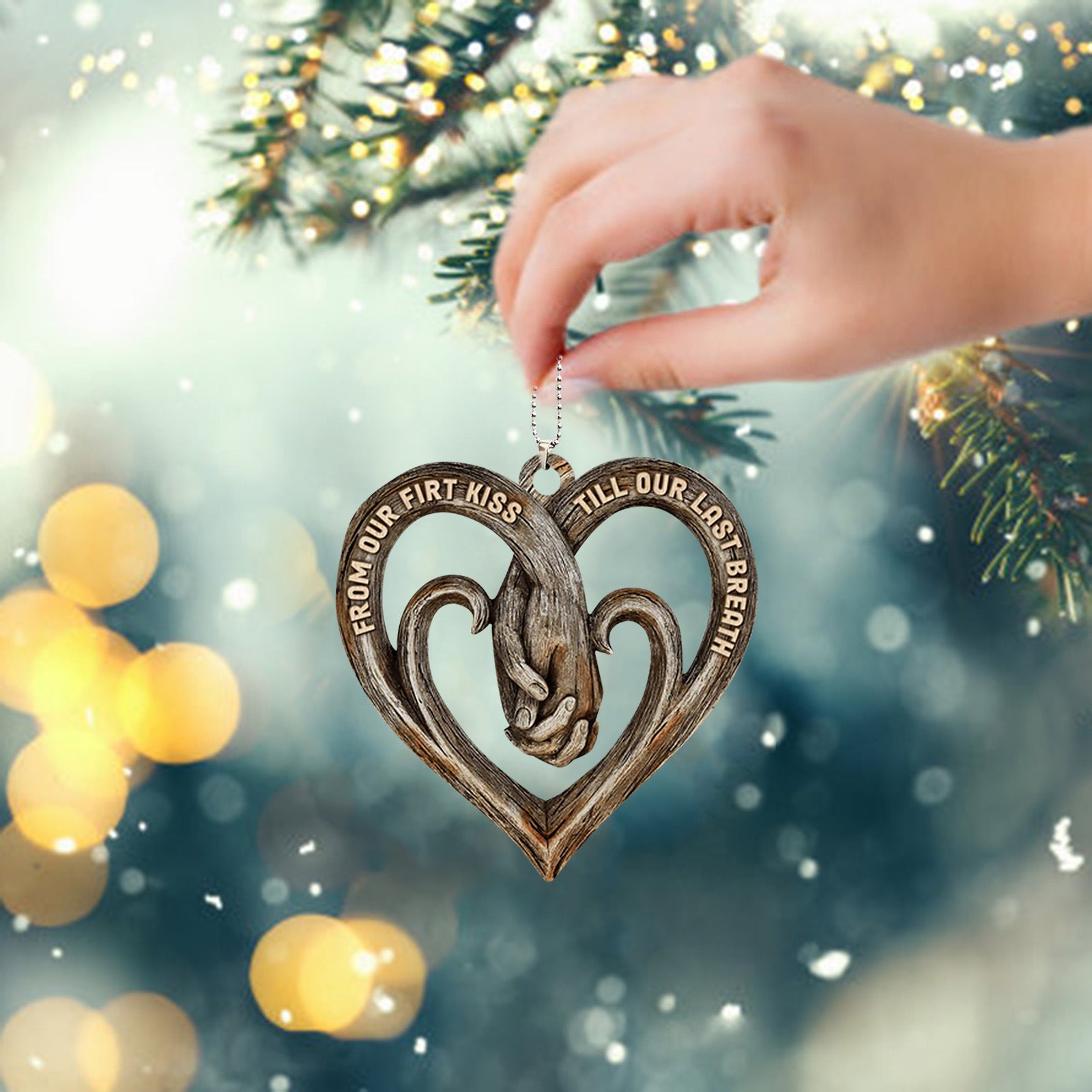 Colgante de madera con forma de corazón para el día de la madre y el padre al por mayor